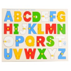 Skillofun Wooden Capital Alphabet Picture Tray (With Knobs)